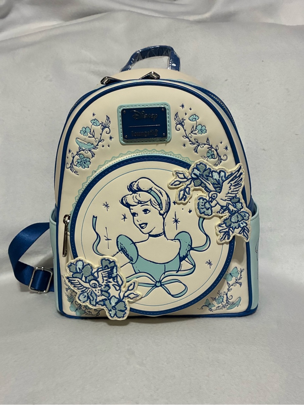 NWT Disney Loungefly Cinderella Cream & Blue Mini Backpack